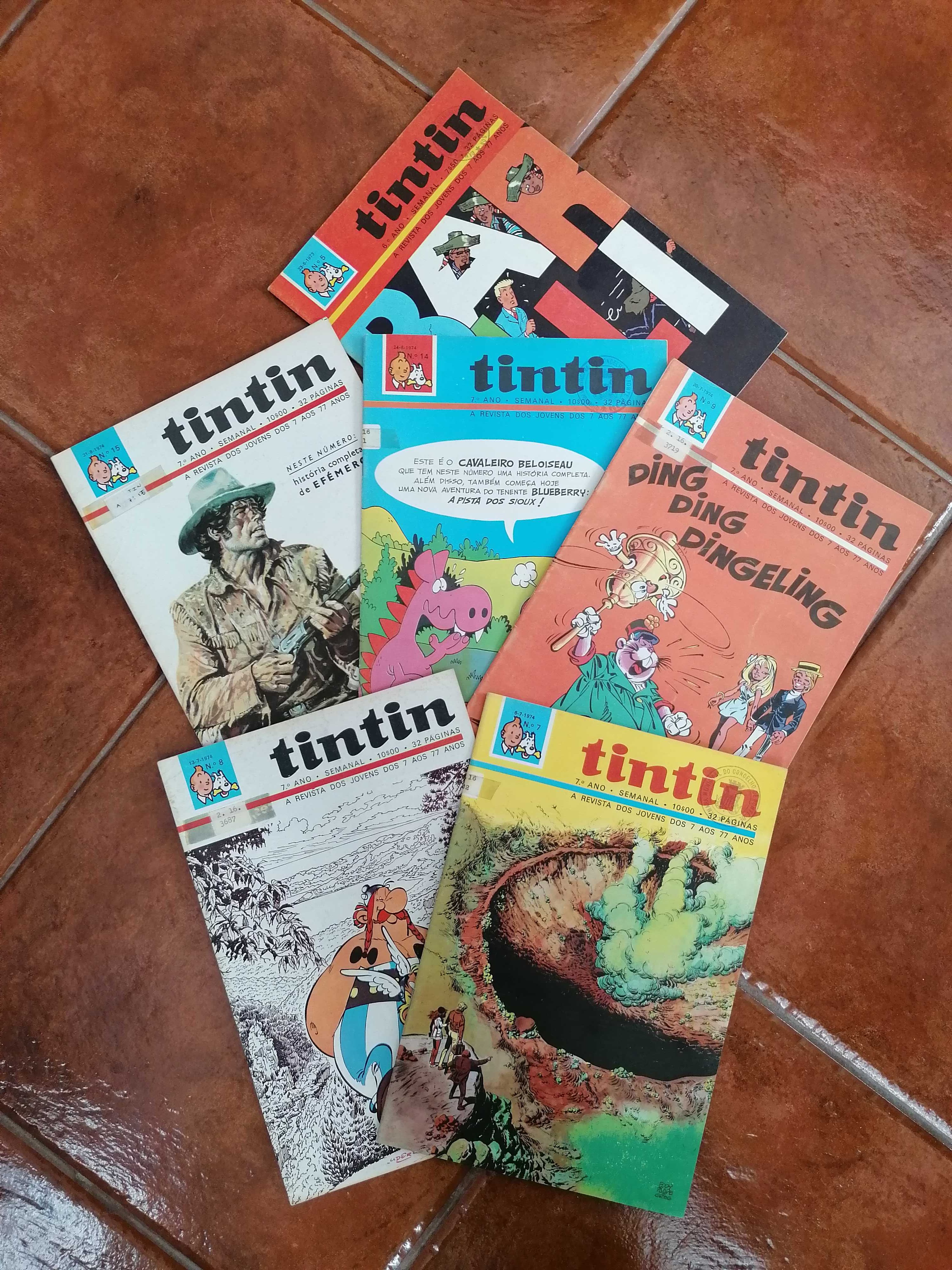 Revistas Tintin - Anos 1973, 1974, 1977, 1979 e 1981