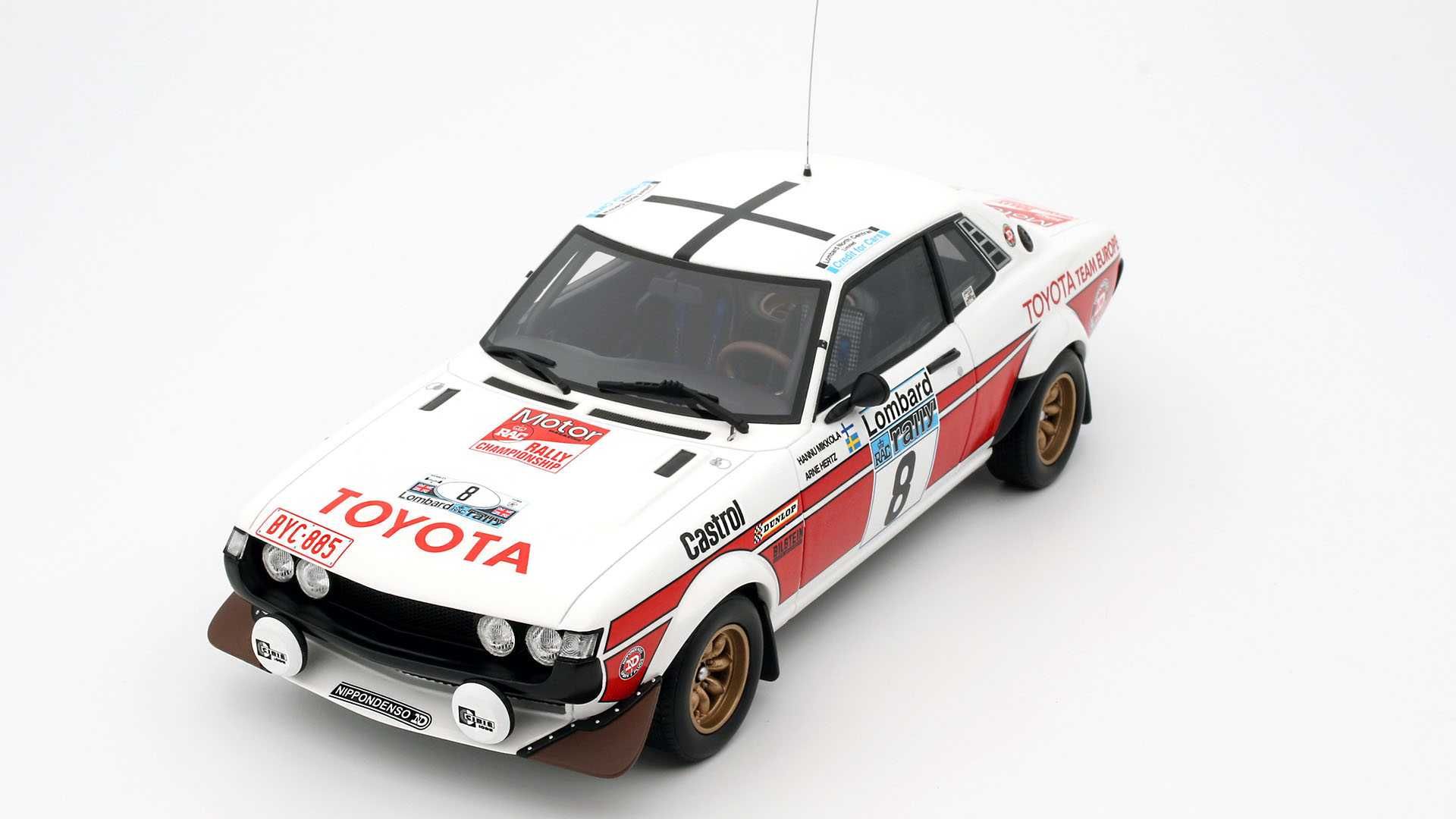 Model 1:18 Otto Toyota Celica RA21 2000GT #8 Rally RAC Lombard 1977