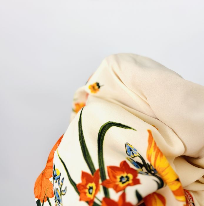 Beżowa bluzka w pomarańczowe kwiaty XL 42 New Look