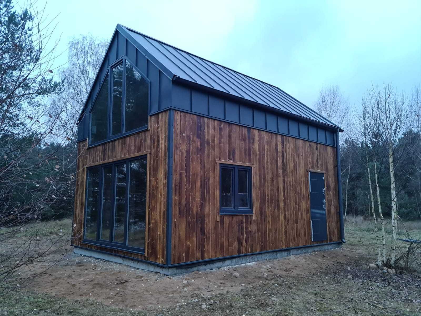 Dom drewniany, Szkielet Konstrukcja drewniana 35 m2 domu drewnianego