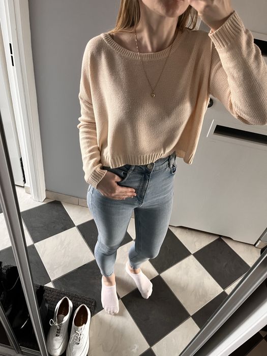 Sweter damski łososiowy XS-M