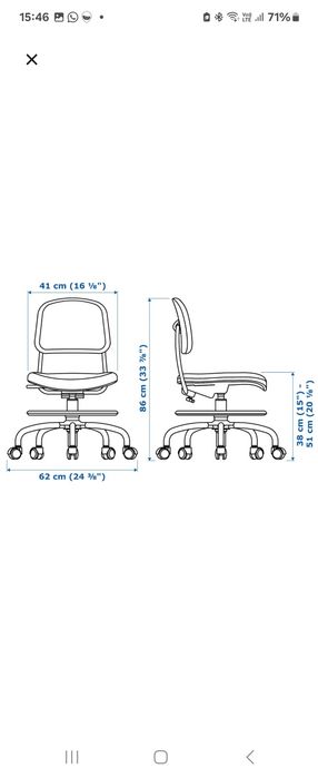 VIMUND/IKEA dziecięce krzesło biurowe,jasnoróżowy