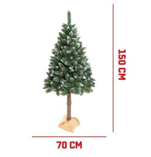 Sztuczna choinka 150 cm – gęsta, zielona, na pniu, idealna na święta