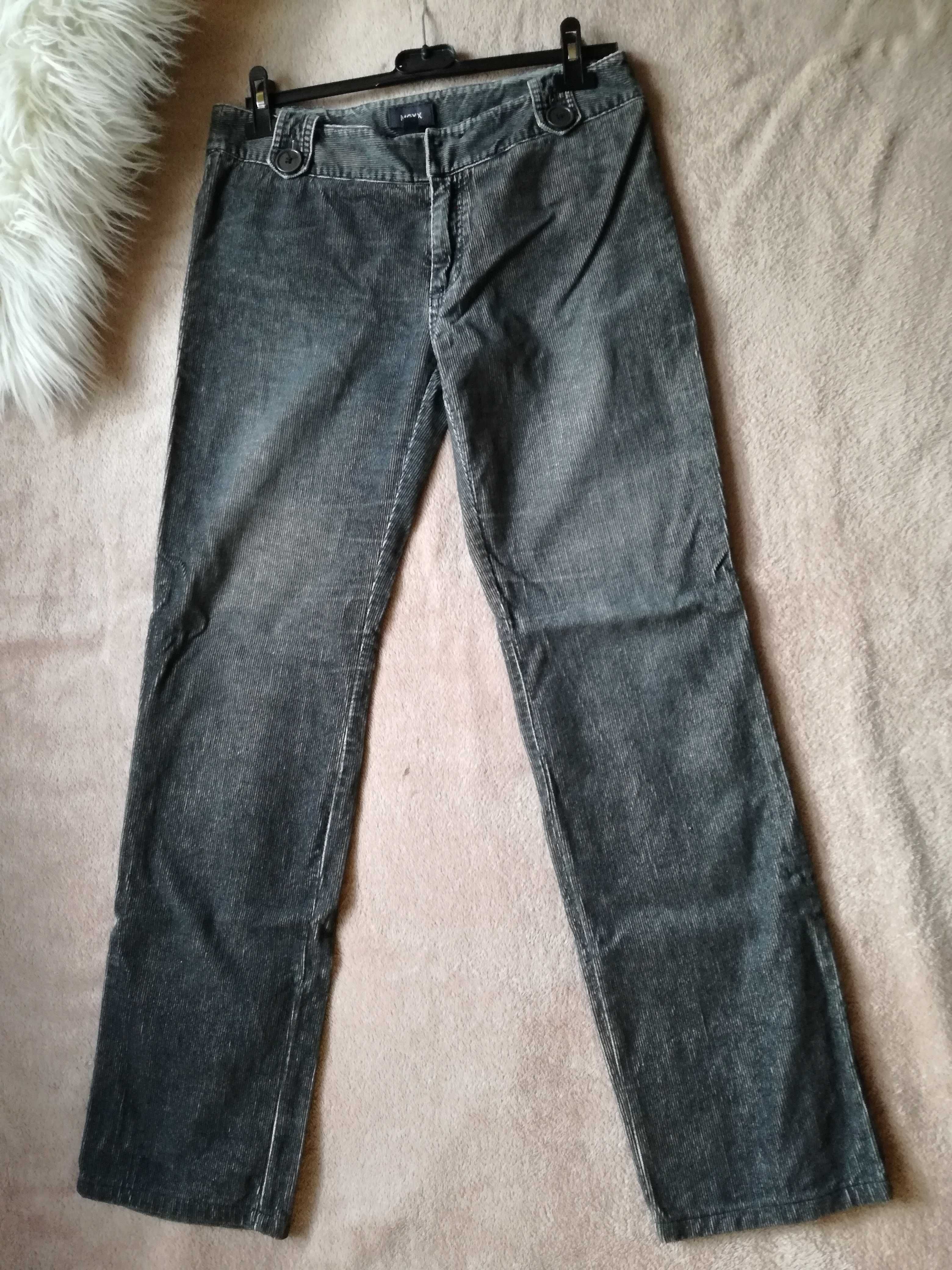 Spodnie sztruksowe sztruksy MEXX vintage czarne grafitowe rozmiar 40 L