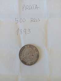 Moeda de prata 500 Reis de 1893
