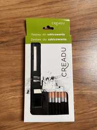 Zestaw do szkicowania CREDAU nowy , ołówki, temperówka, gumka, węgiel