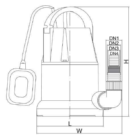 Дренажный насос Wisla TP - 750Вт, Hm 8м Qm12,5 м.куб. (пластик) ПОЛЬША