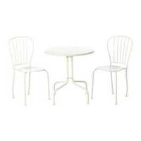 Komplet Ogrodowy 1 stół + 4 krzesła Meble Ogrodowe stalowe białe