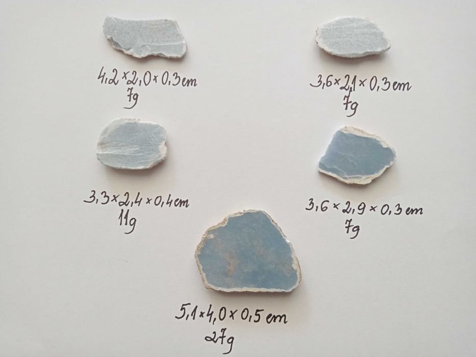 Anhydryt Peru Lima angelit 5 sztuk waga 27 g biżuteria