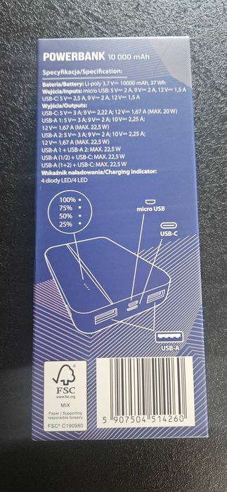 Nowy powerbank 10 000 mAh