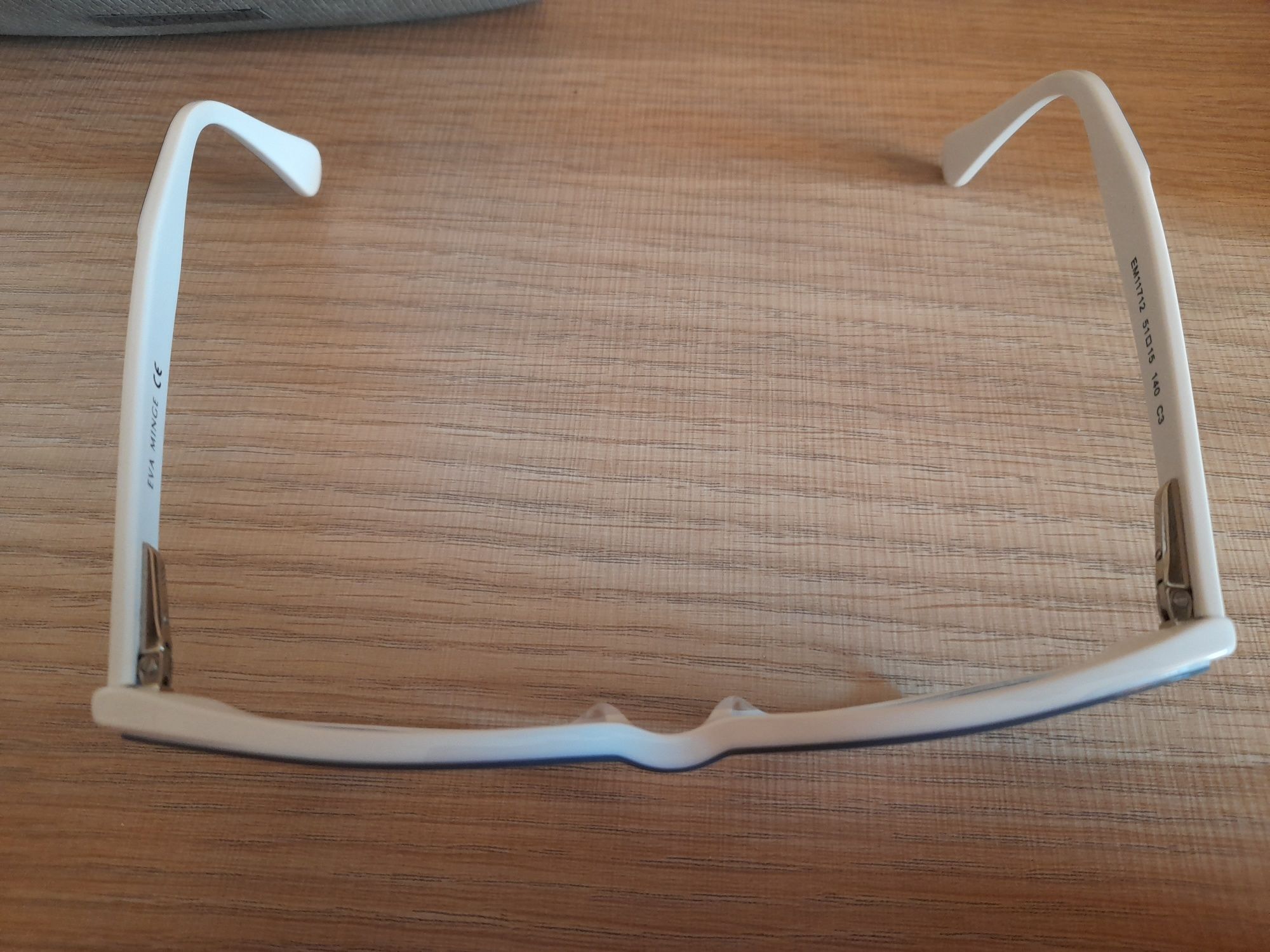 Nowe okulary oprawki EVA MINGE biało szare korekcyjne antyrefleksy