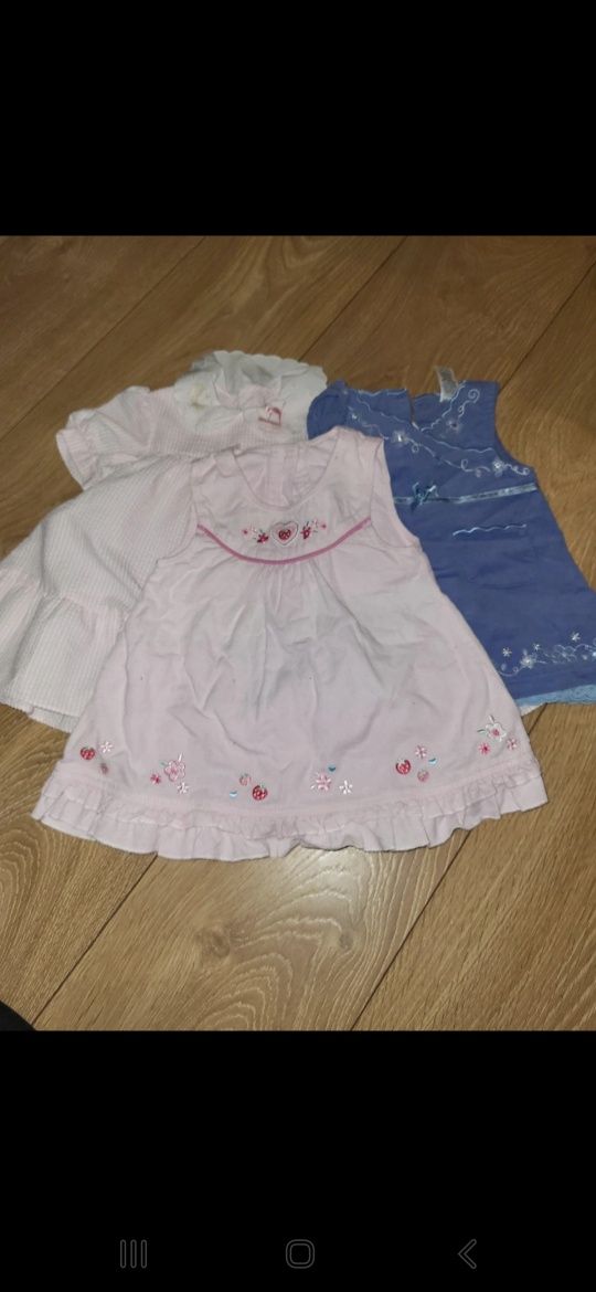 3 sukienki dla dziewczynki na lato 62