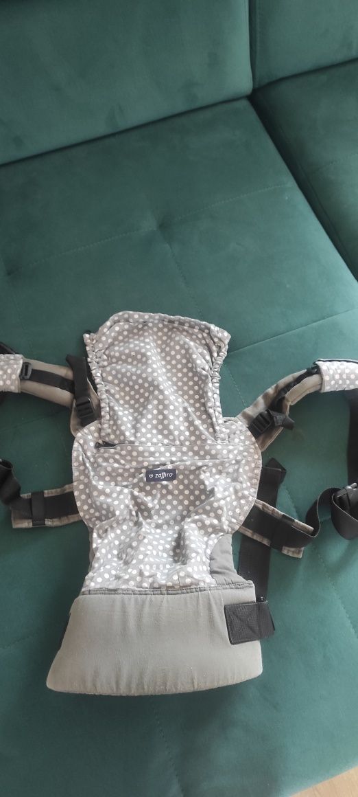 Nosidło Zaffiro ergonomiczne nosidełko chusta szare grafit w groszki