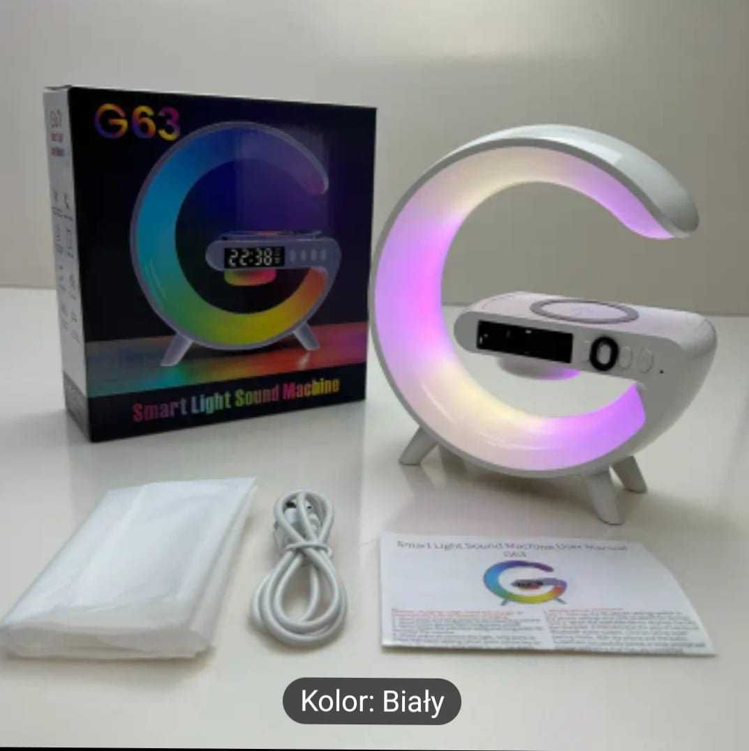 Lampka RGB budzik ładowarka radio bluetooth