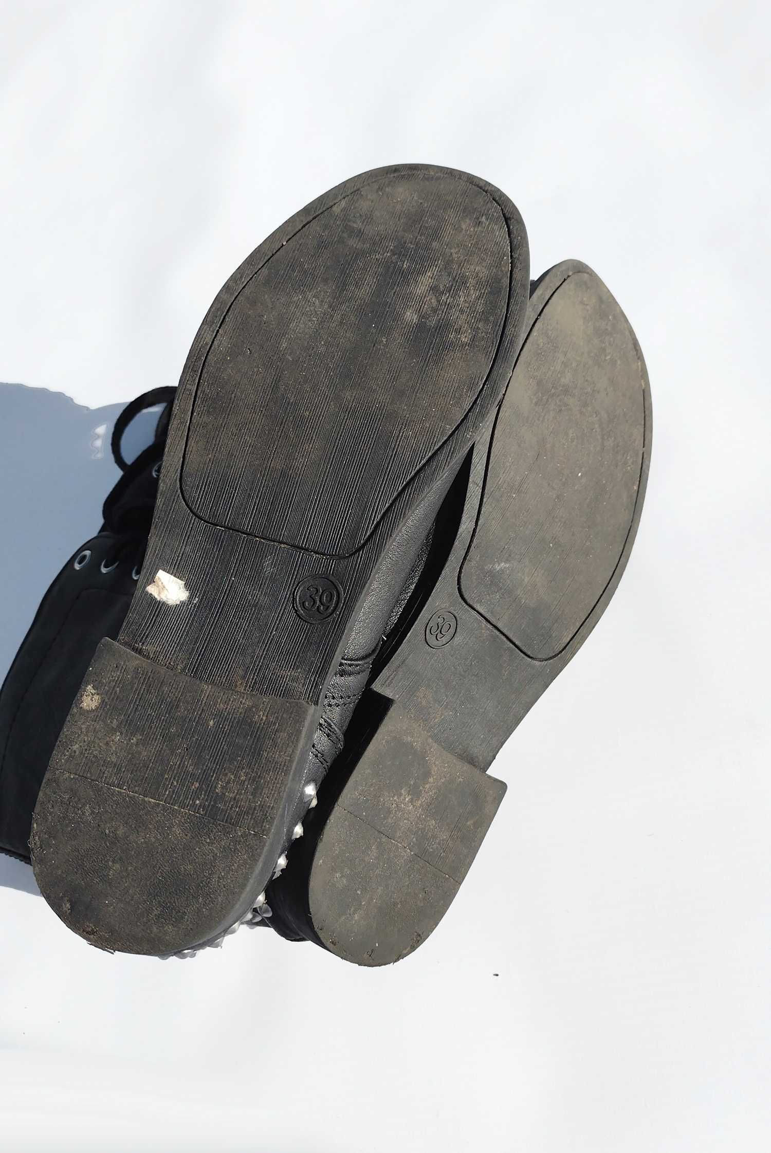 Классные чёрные демисезонные ботинки на шнурке SM New York 39 40 разм