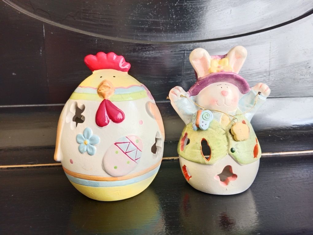 Lampiony Ceramiczne Kurczak i Zajączek