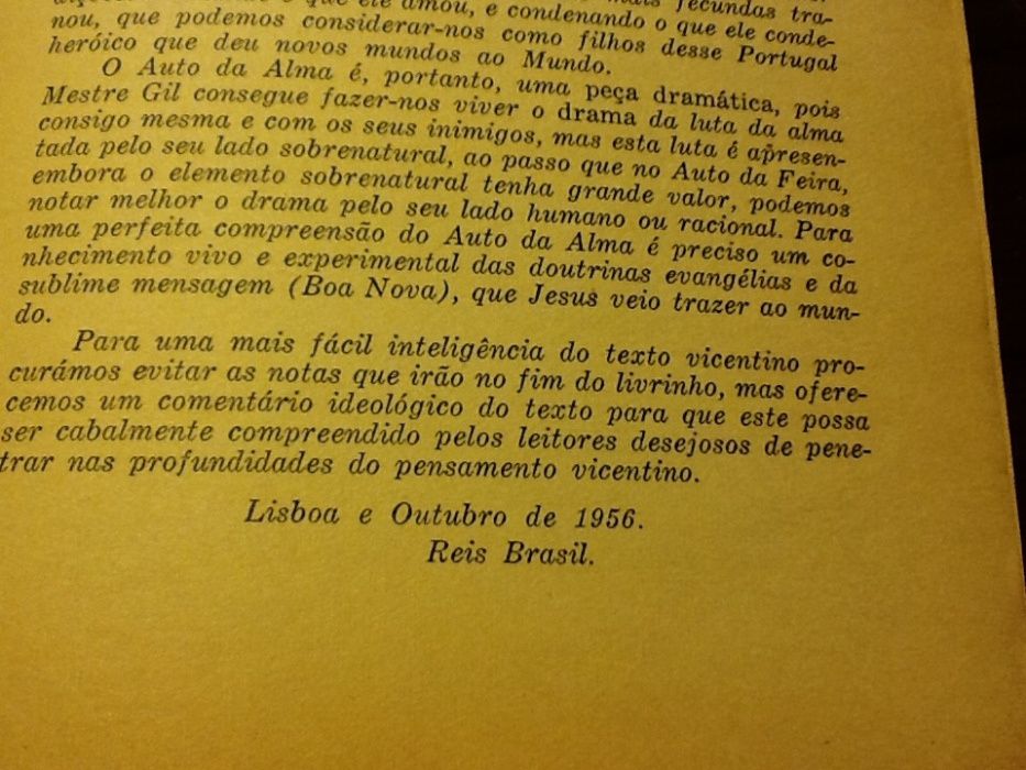 Livro de 1956 - " Auto da alma de Gil Vicente "- Portes Incluidos