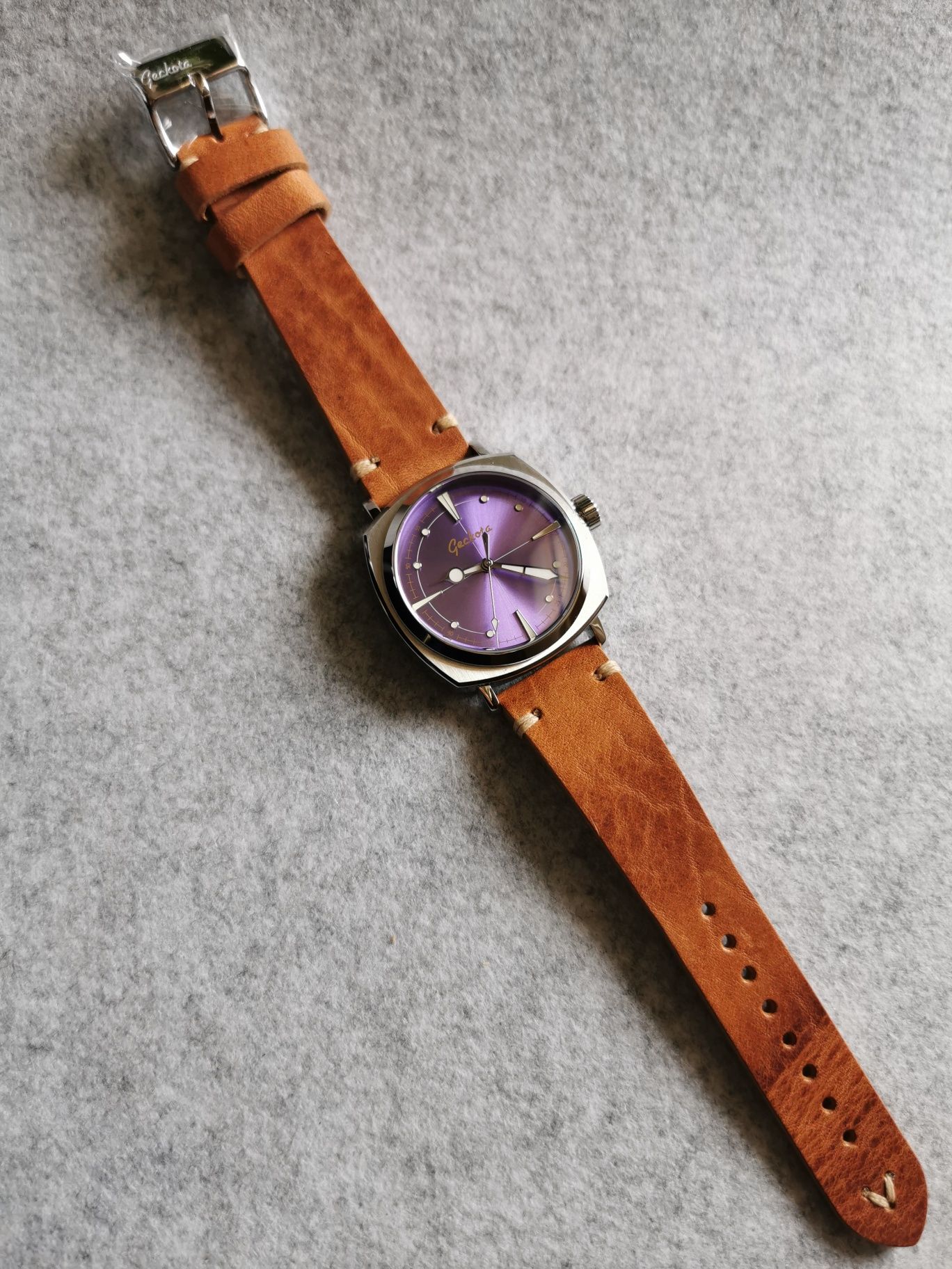 Zegarek Geckota Pioneer Mechanical Purple Sunburst 42 mm