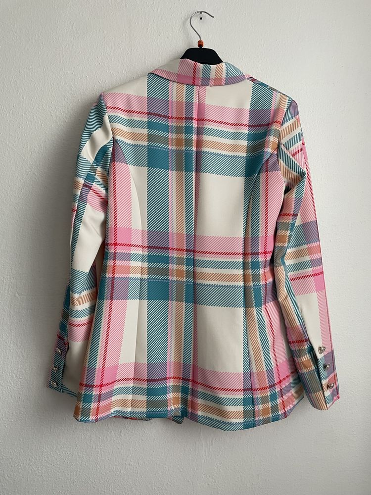 Żakiet marynarka włoska krata  S,M,L,XL,wiosna / lato
