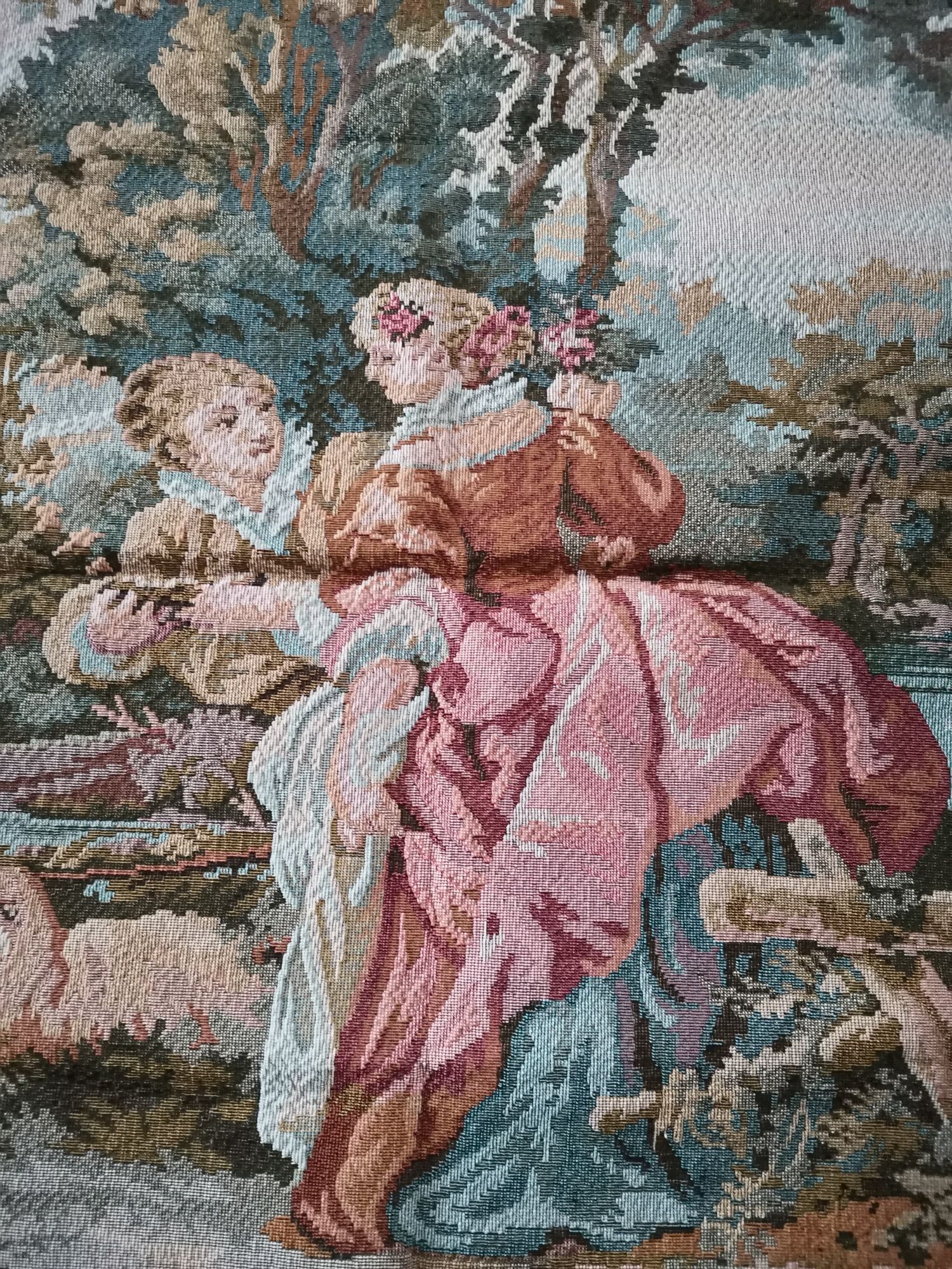 Piękny kilim makata na ścianę z frędzlami obraz