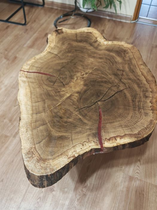 Stolik kawowy z plastra dębowego