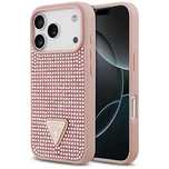 Etui Guess Rhinestone Triangle Logo na iPhone 17 Pro - różowe
