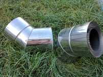 Коліно димохідне 45° нерж/нерж ø130/200 1мм AISI 304