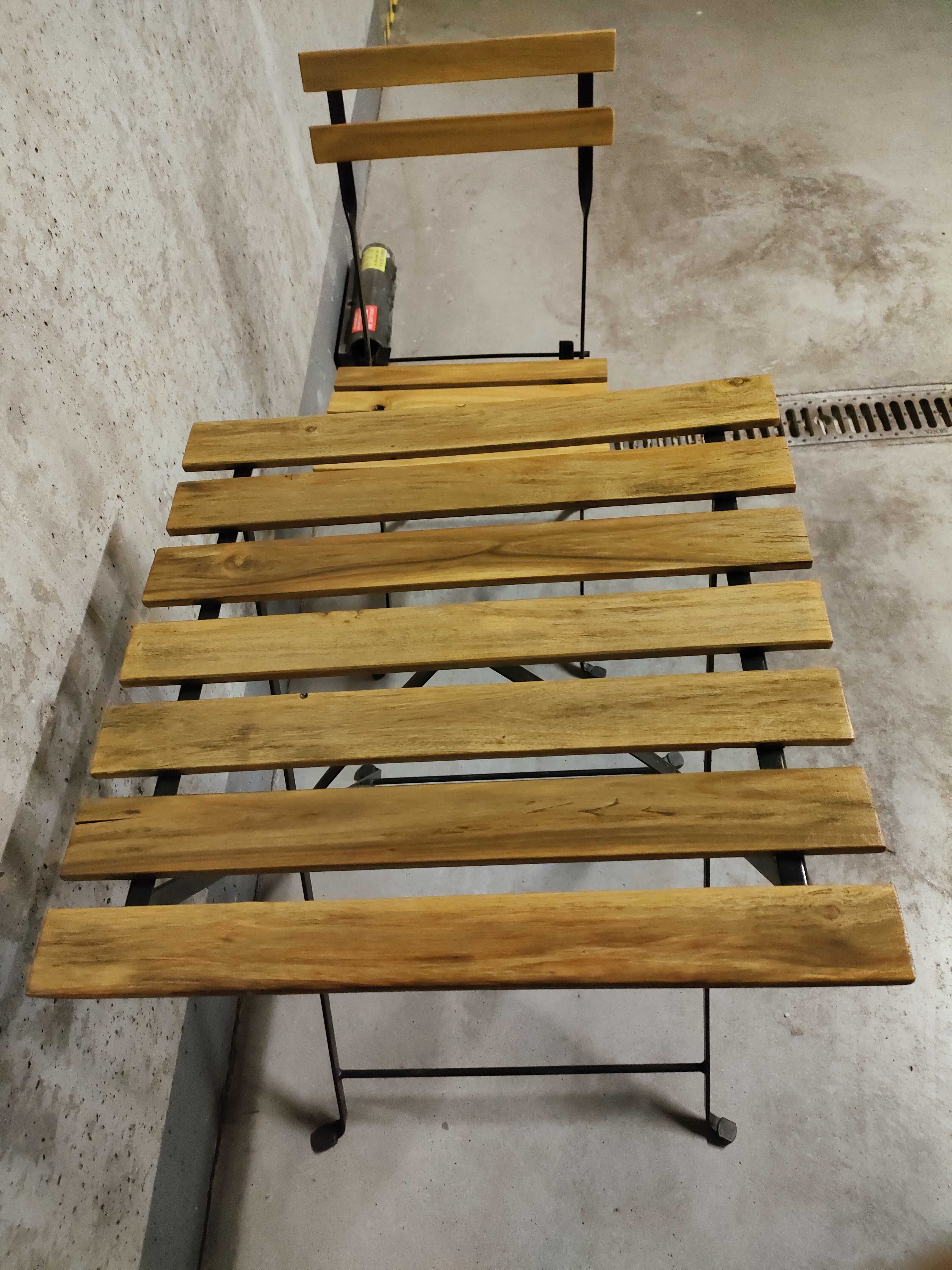 Ikea Tarno drewniany komplet ogrodowy, balkon, taras, stolik i krzesło