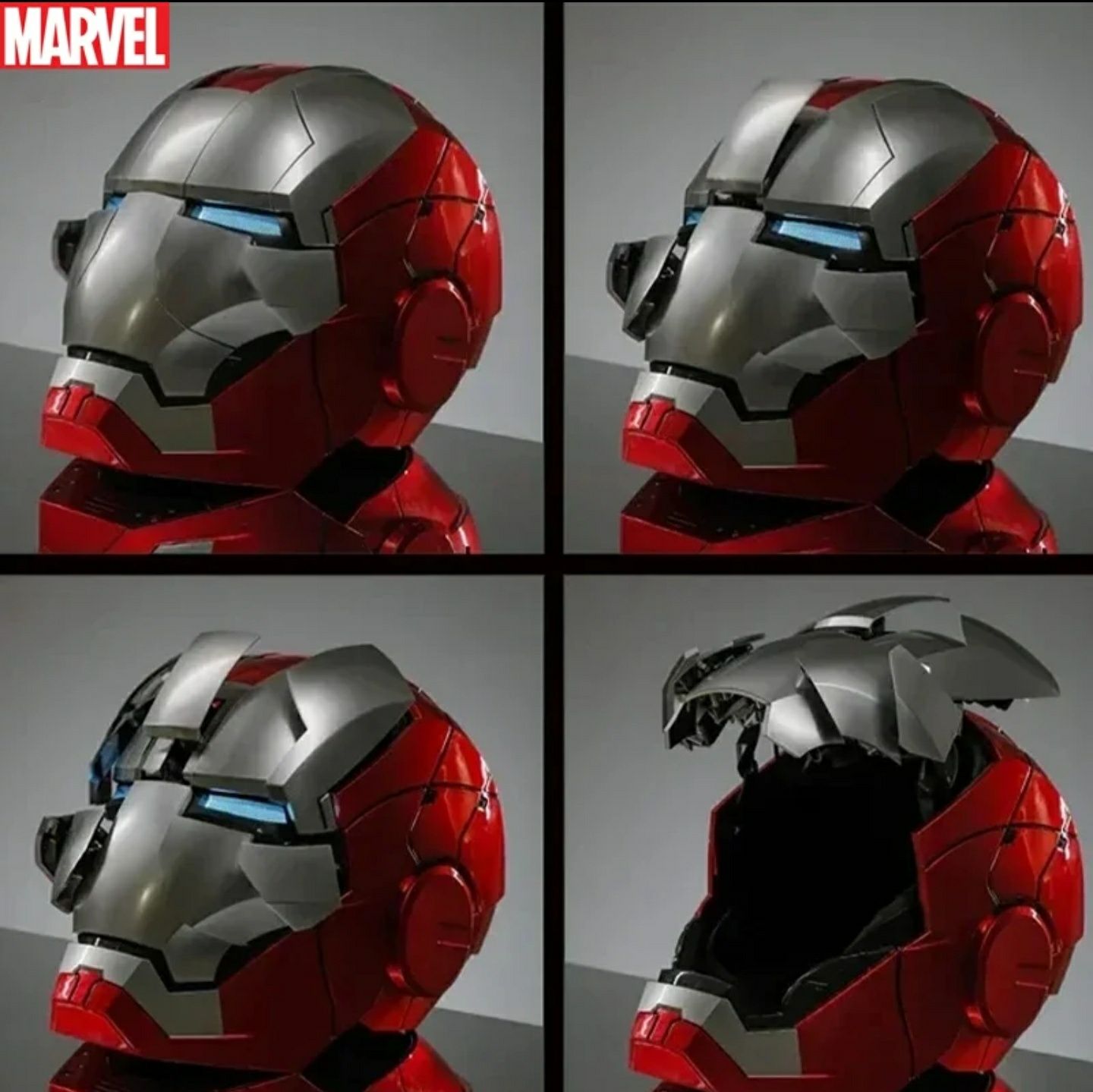 Máscara Iron Man Nova Automática Premium Tamanho Real Prateada