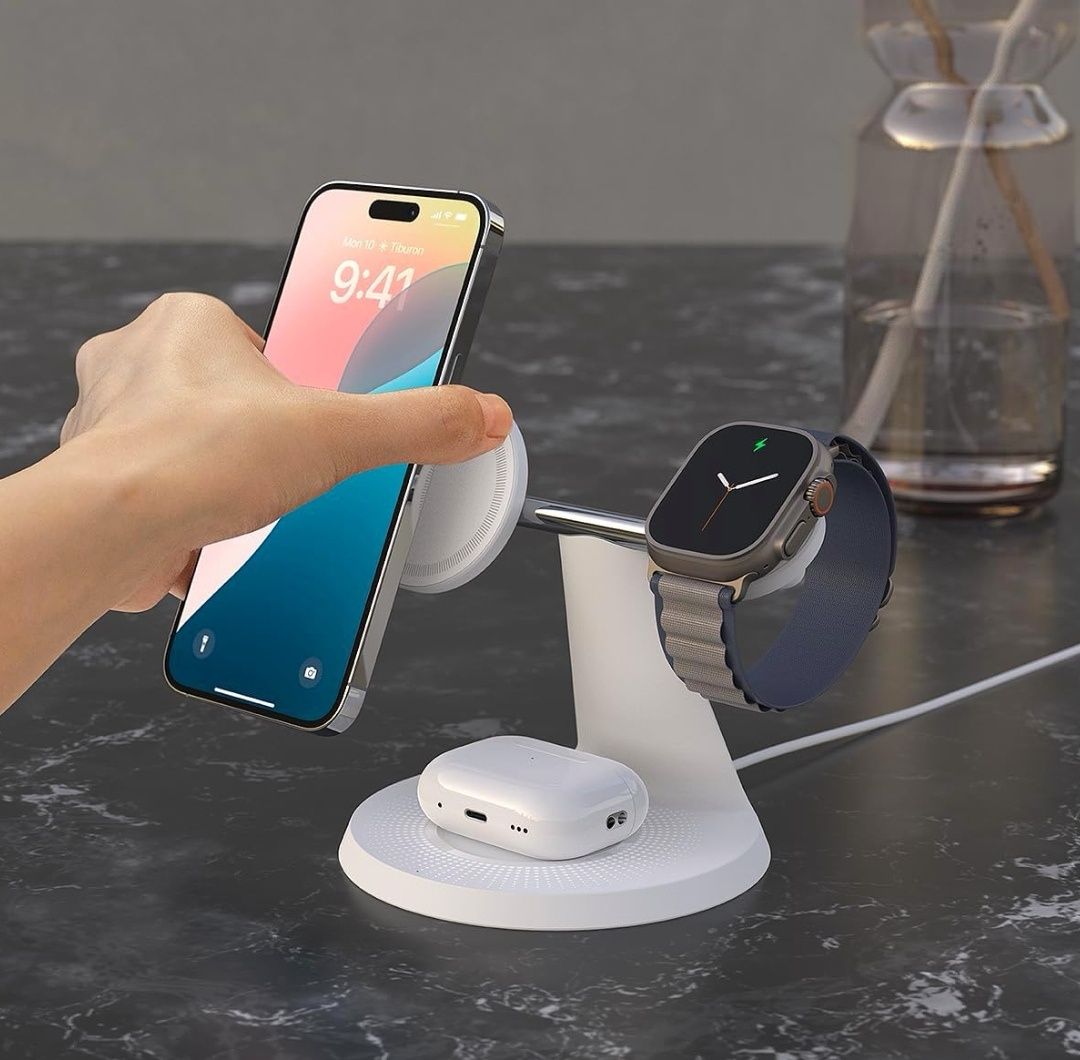 3 w 1 bezprzewodowa stacja ładująca do urządzeń Apple: szybka stacja