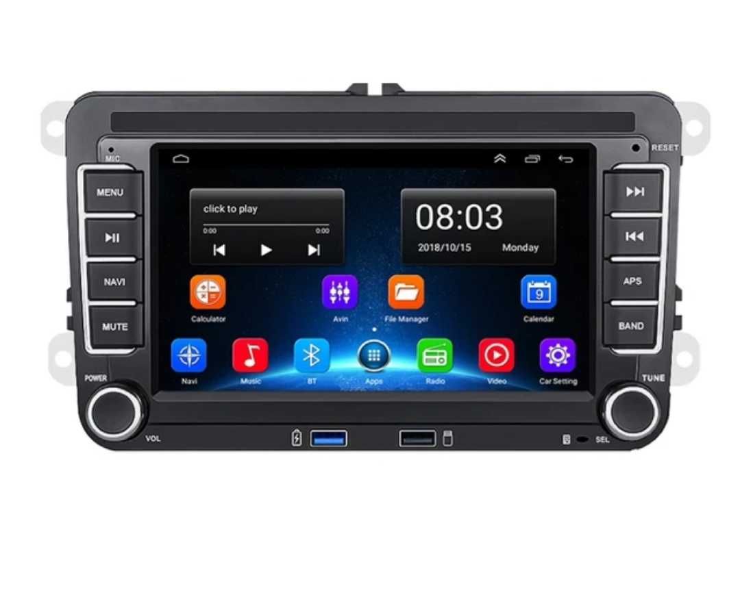 Rádio 2 DIN Android VW + 2 GB RAM + 32 GB ROM + carplay e Android Auto