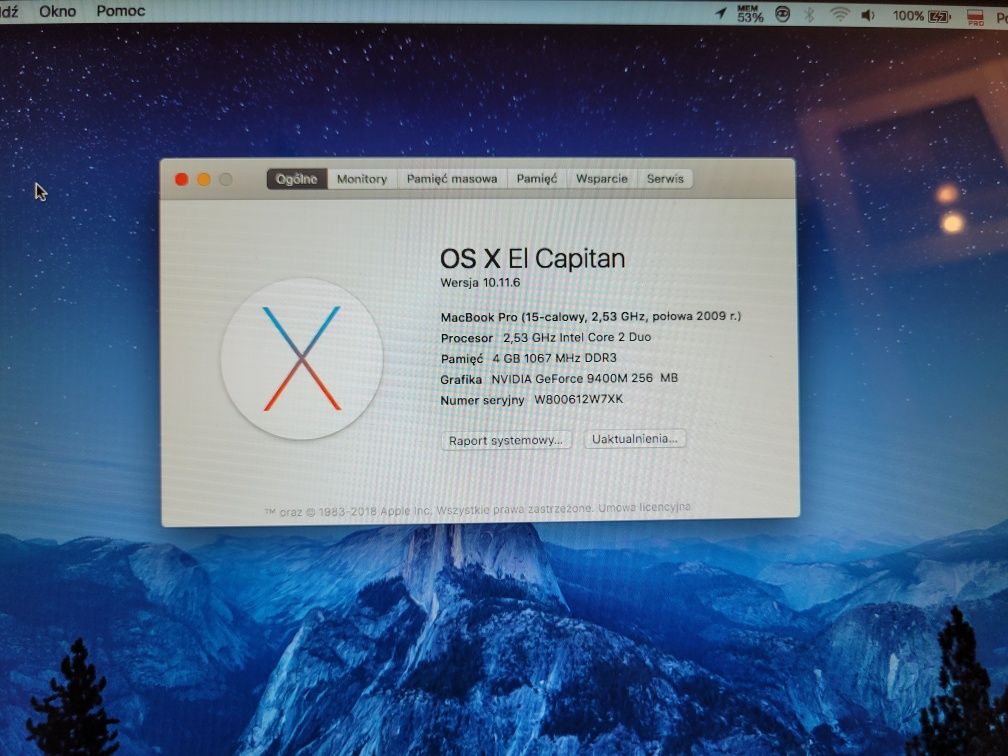 MacBook Pro 15 cali