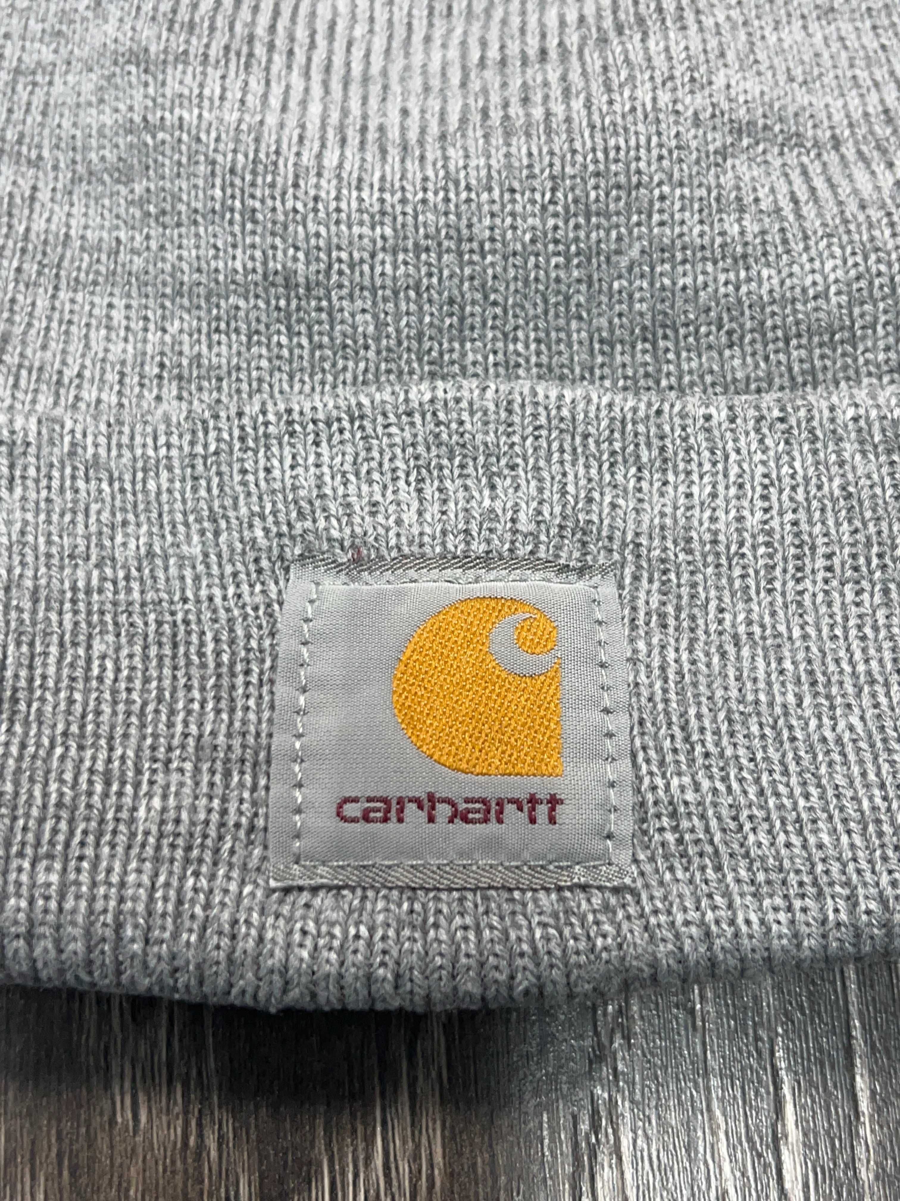 Carhartt чоловіча шапка сіра біні оригінал осіння зимова з нашивкою