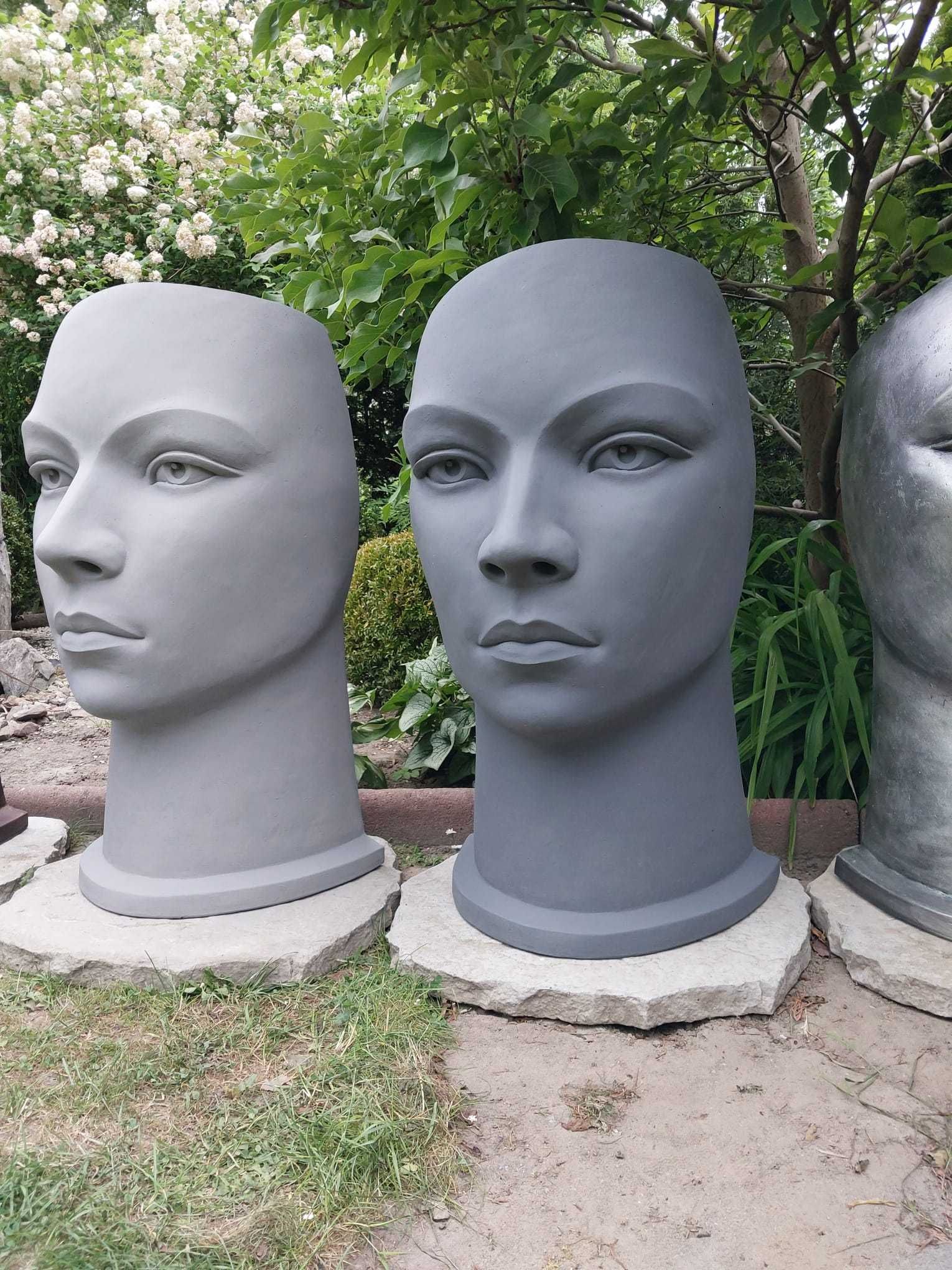 rzeżba betonowa ogrodowa twarz maska popiersie kobiety, donica