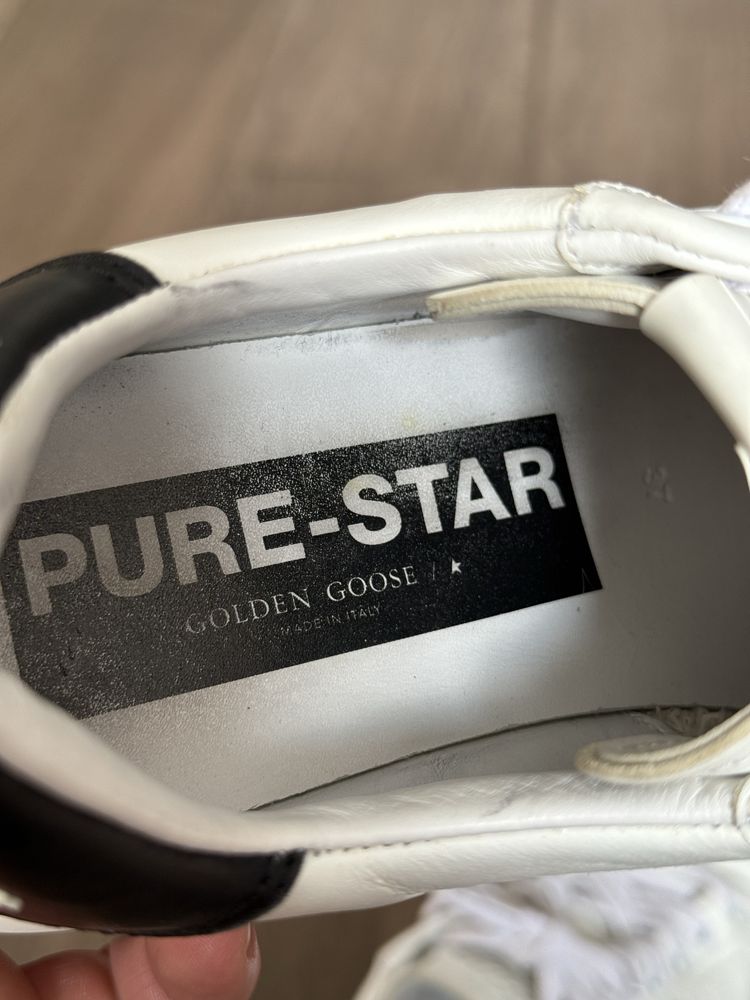 Golden Goose Sneaker Pure Star White Black Heel