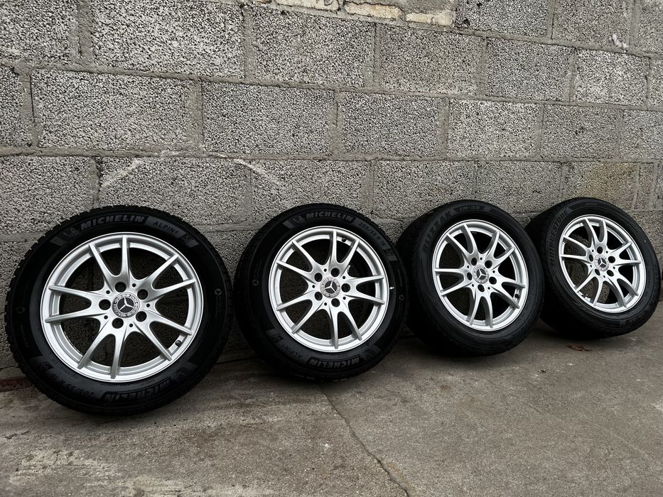 Alufelgi R16 5x112 Mercedes A,B,C,CLA VW Audi opony zimowe 205/55/16