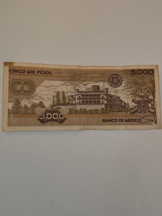 Nota de 5000 pesos banco de México