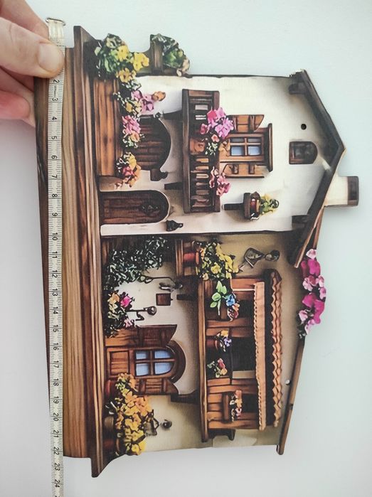 Nowy drewniany wieszak ścienny na klucze dekoracja ścienna