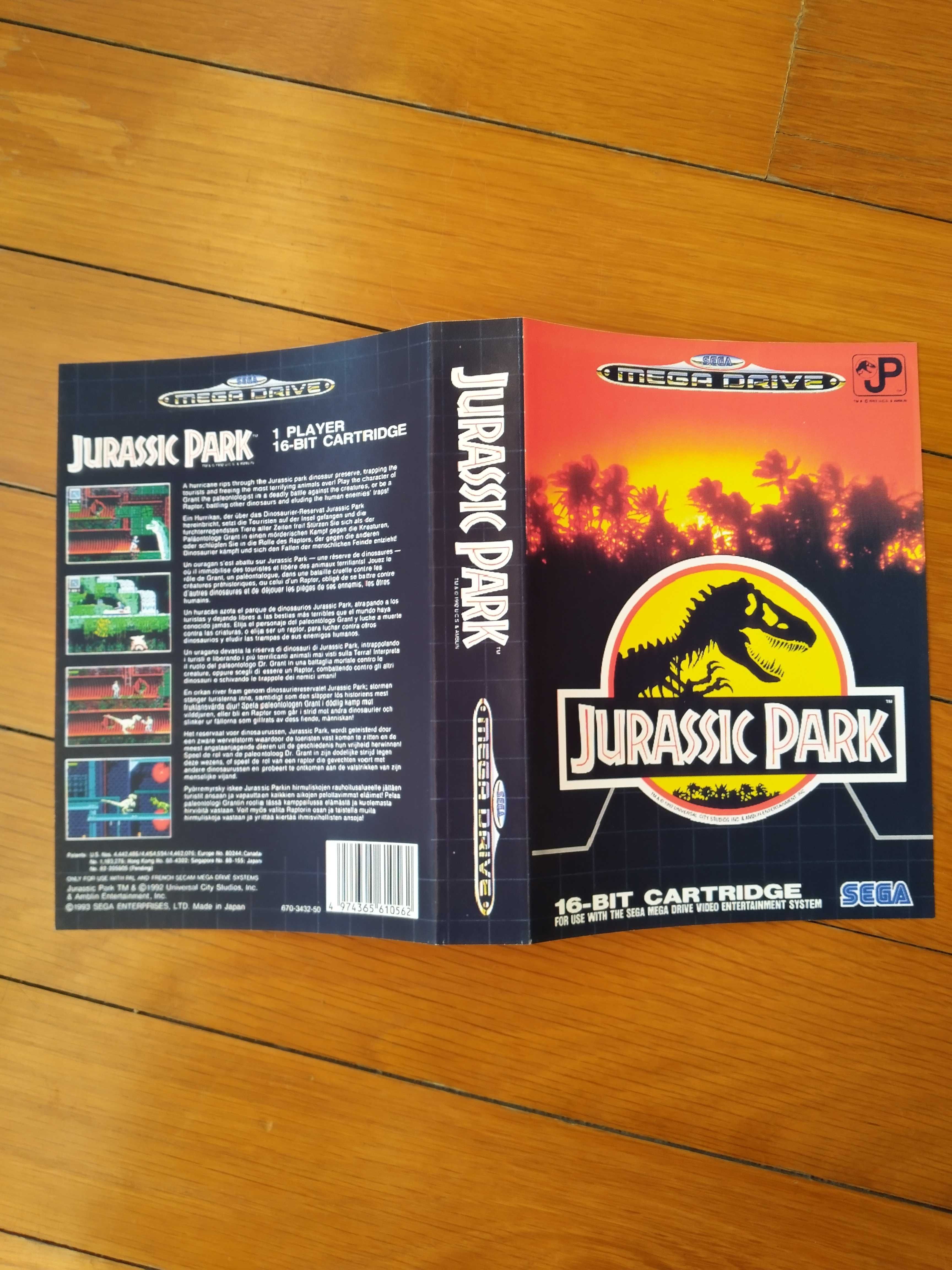 Mega Drive - Capa jogo Jurassic Park