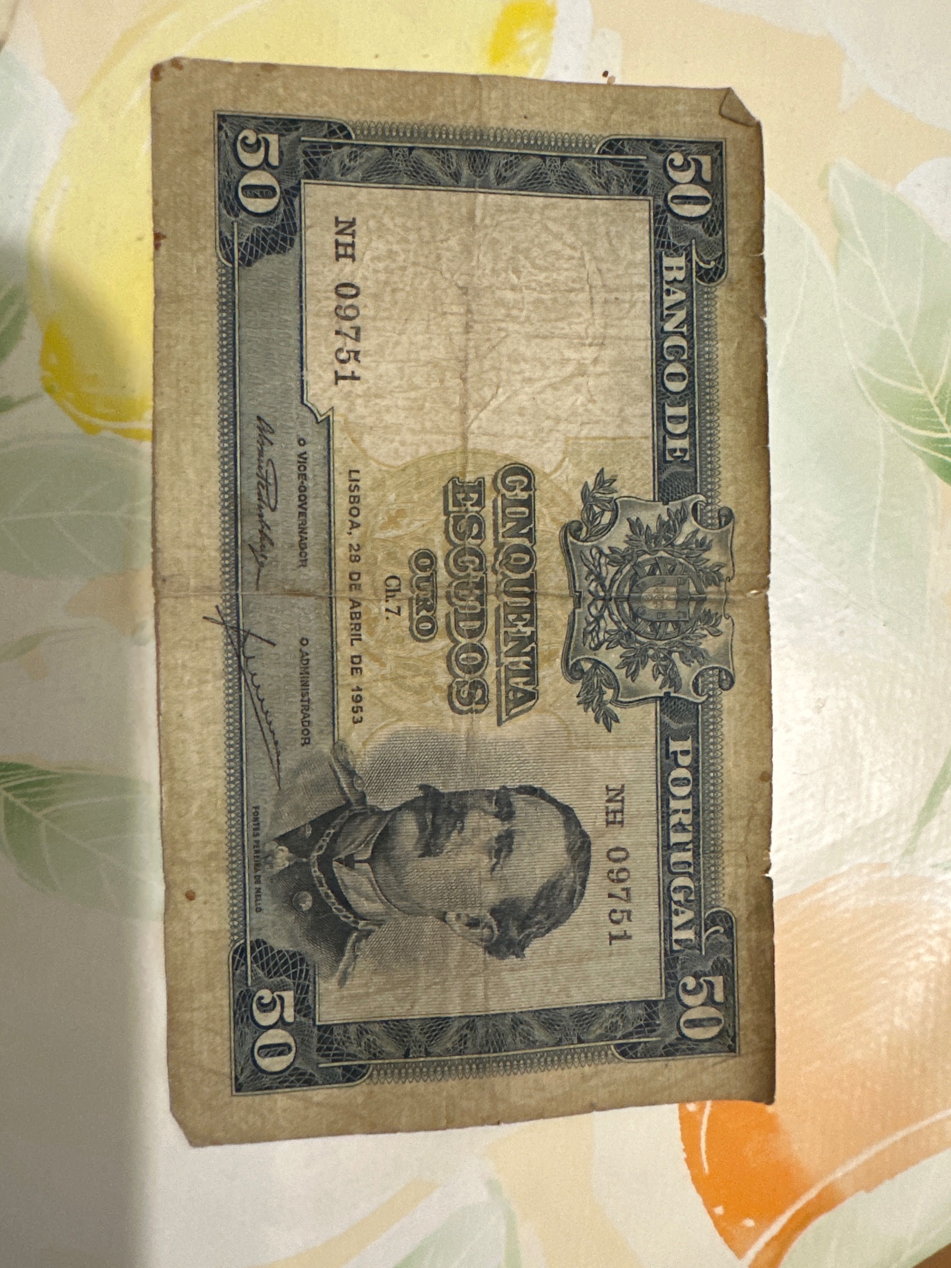 Nota cinquenta escudos 28/04/1953