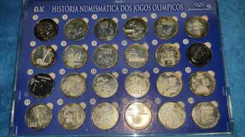 Moedas banhadas em prata da História Numismática dos Jogos Olímpicos