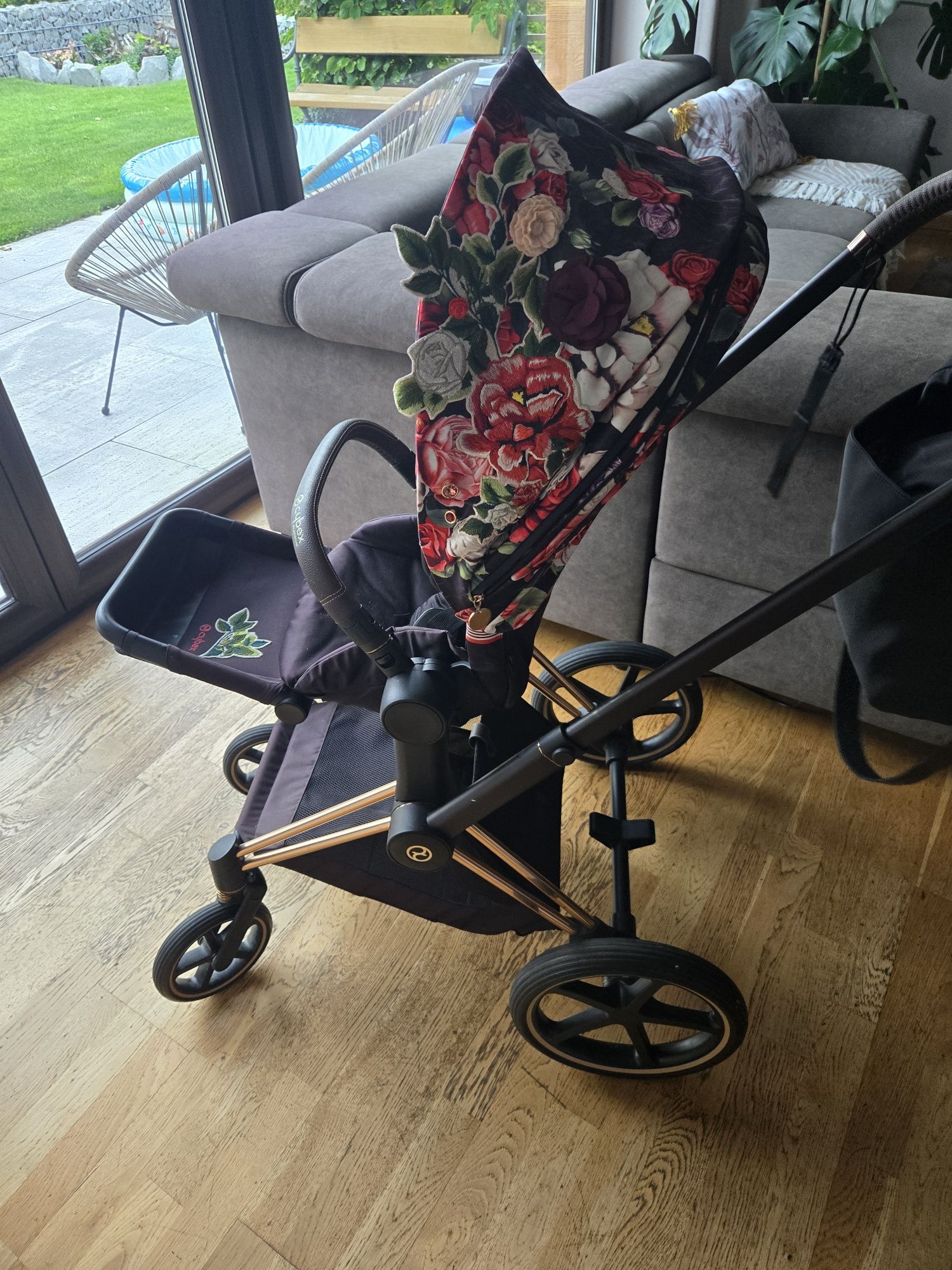 Wózek 2w1 spacerówka gondola Cybex priam 2.0 dark blossom