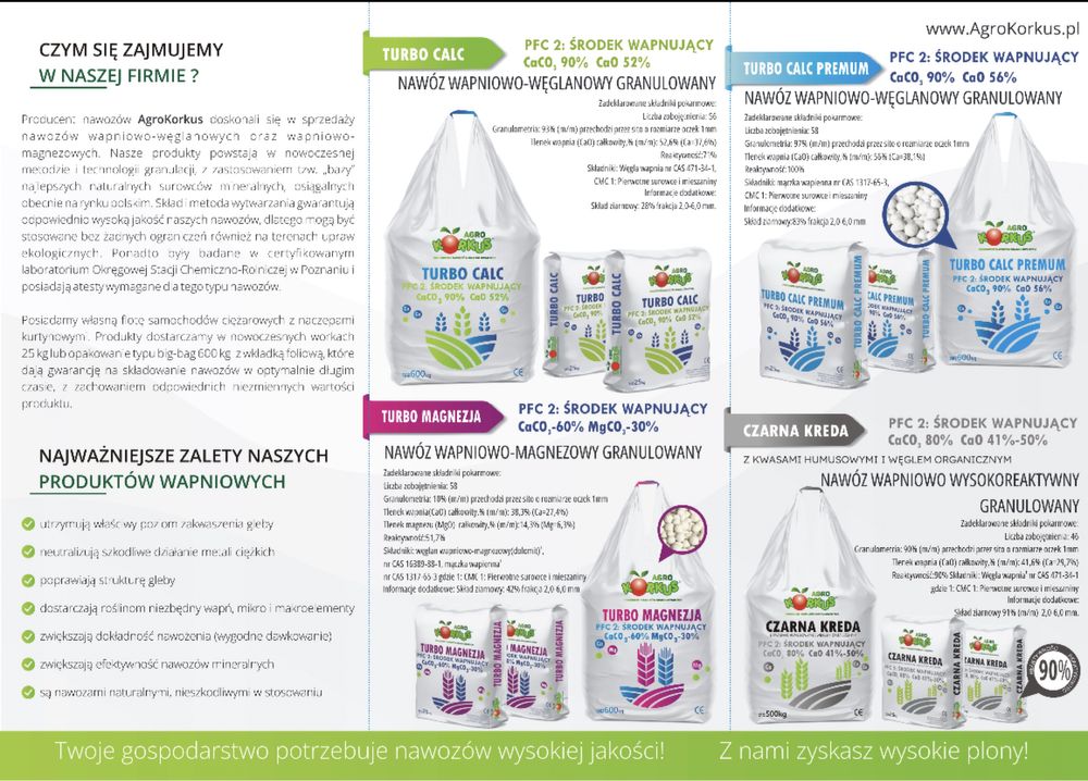 Wapno granulowane producent