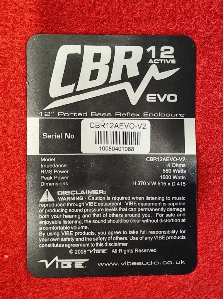 Саббуфер  сабвуфер сабуфер Vibe CBR12AEVO-V2v2