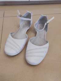 Buty białe I Komunia rozmiar 38 Zarro skóra naturalna skórzane Ślub