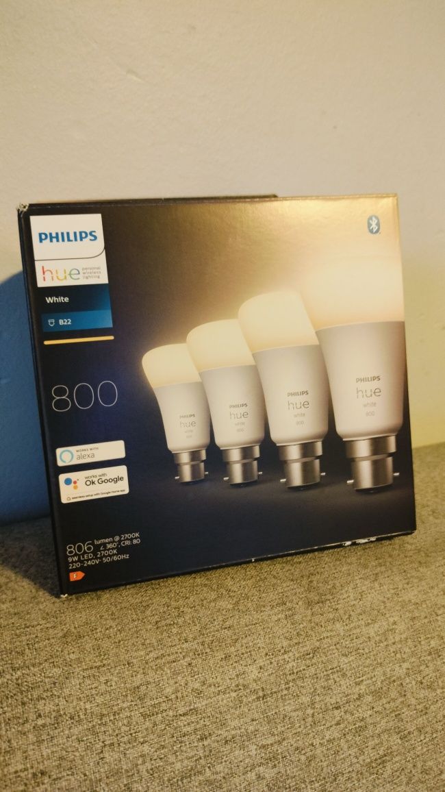 philips hue white żarówka led b22 800lm 4szt