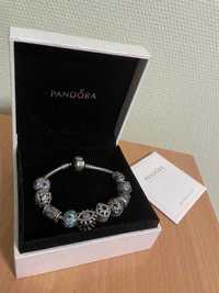 Браслет "Pandora", перстень срібло, каблучка, підвіс, сережки