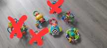 Markowe zabawki niemowlęce książeczka wieża Fisher-Price Chicco Smiki