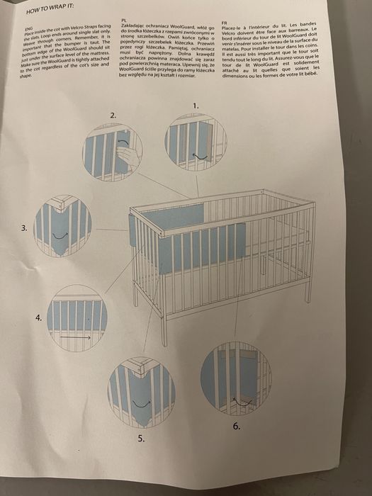 Ochraniacz filcowy do łóżeczka Mokee WoolGuard