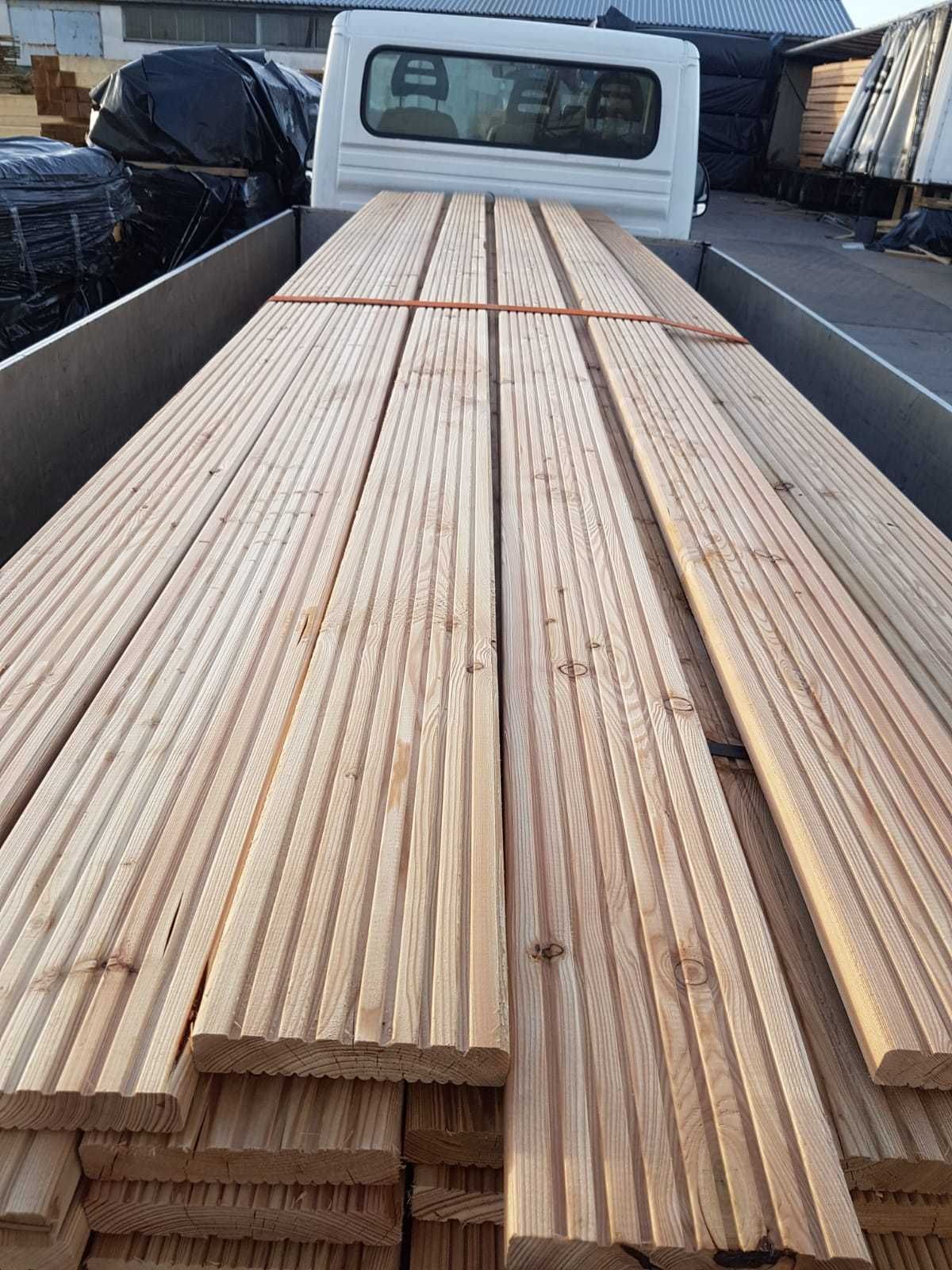 Deska tarasowa modrzew syberyjski 28x150 ryflowana i gładka TRANSPORT